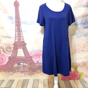 Isaac Mizrahi Navy and Pink Dress Sz L
